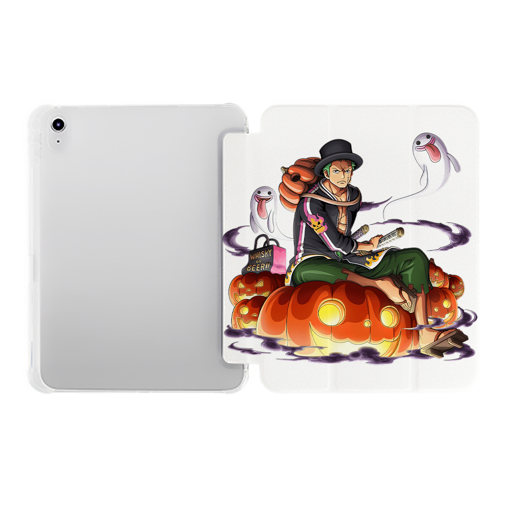 （画像用） ワンピース ロロノア・ゾロ ONE PIECE Roronoa Zoro IPad ケース ペン収納付き 三つ折りスタンド PUレザー×シリコン 対応機種9.5/10.5/10.9インチ